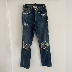 Agolde distressed pinch waist 90s jean size 24 good condition